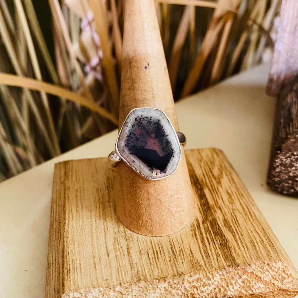 Super Amethyst 23 Auralite Sterling Ring Size 9.5